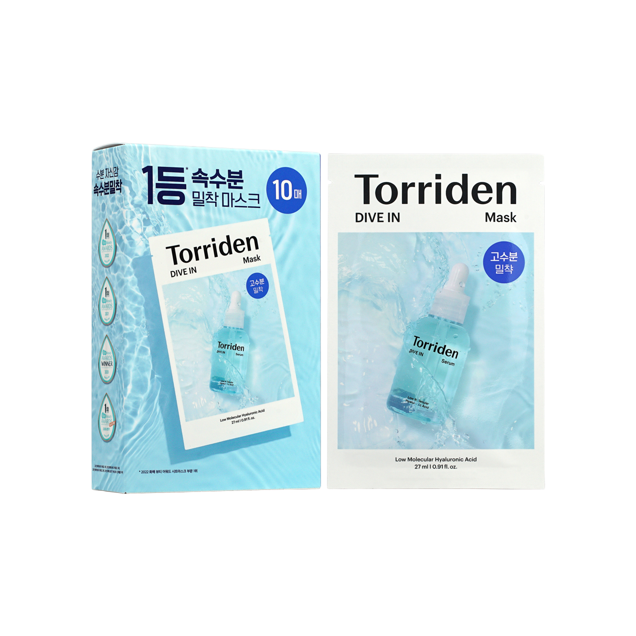 Torriden - 低分子透明質酸深層保濕面膜 27ml x 10片 (平行進口)